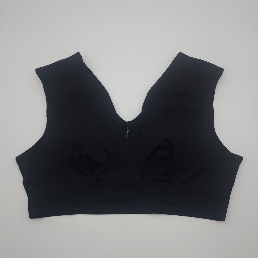 Tommie Copper Zip Up Shoulder Support Bra in Black Size 3X
